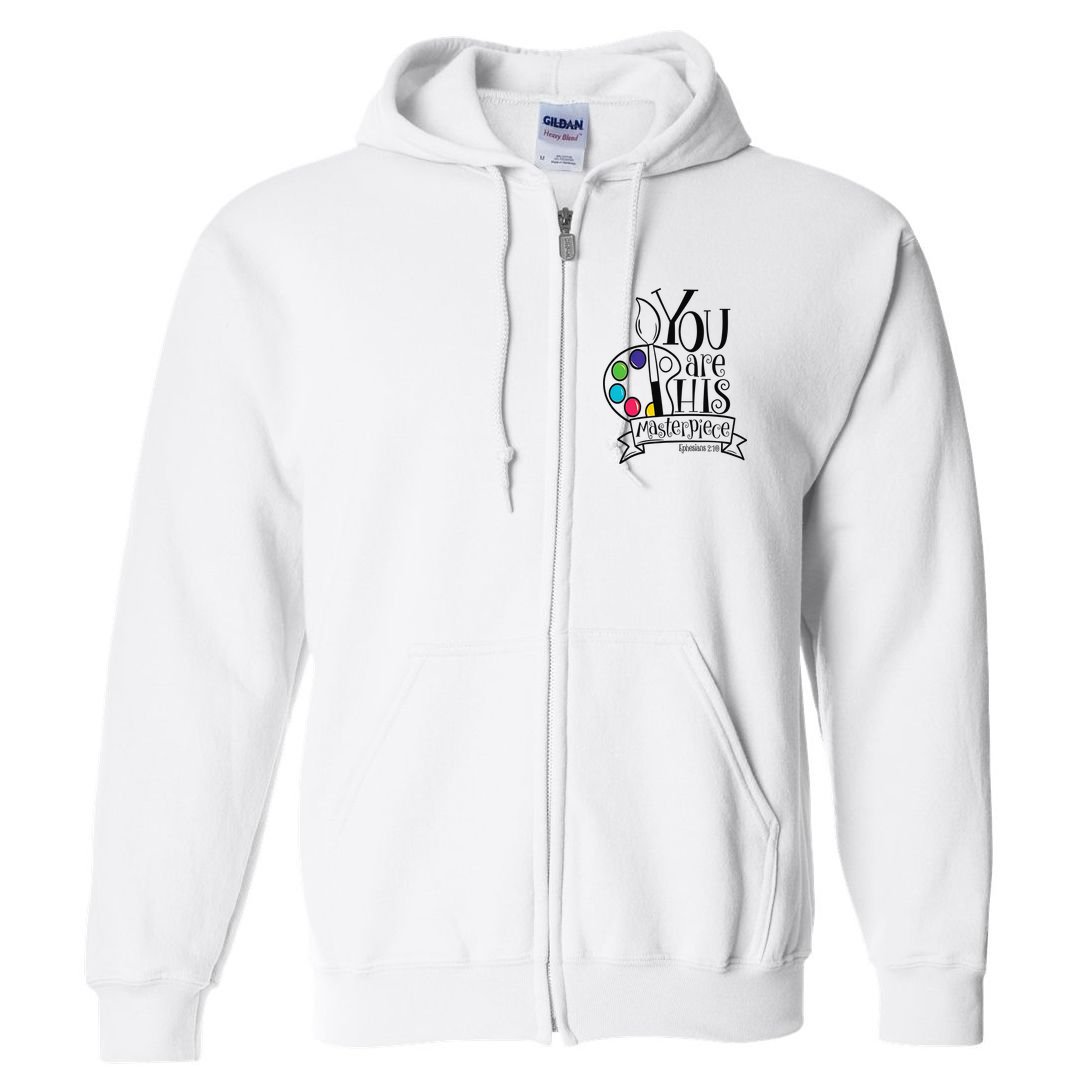 You Are His Masterpiece Christian Full Zip Hoodie