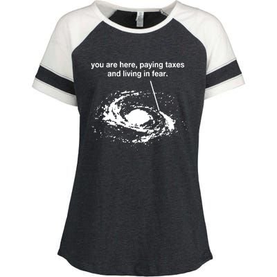 You Are Here Paying Taxes And Living In Fear Enza Ladies Jersey Colorblock Tee