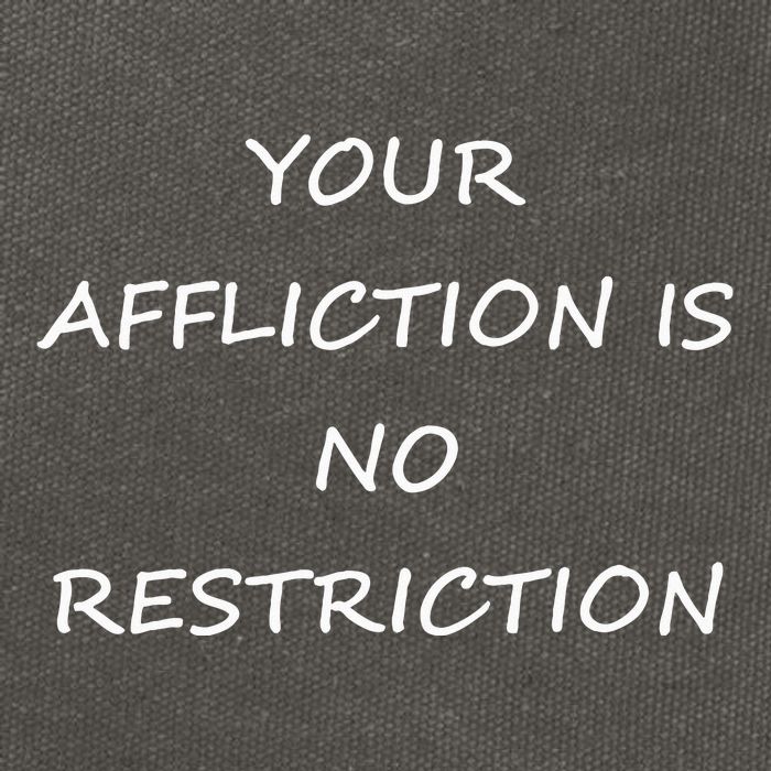 Your Affliction Is No Restrictionin Spirational Cotton Canvas Backpack