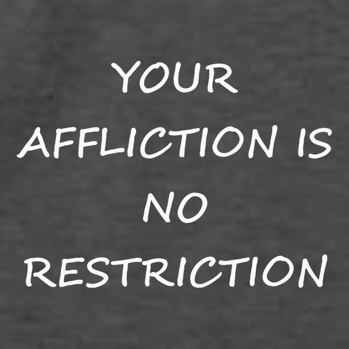Your Affliction Is No Restrictionin Spirational Vector Backpack