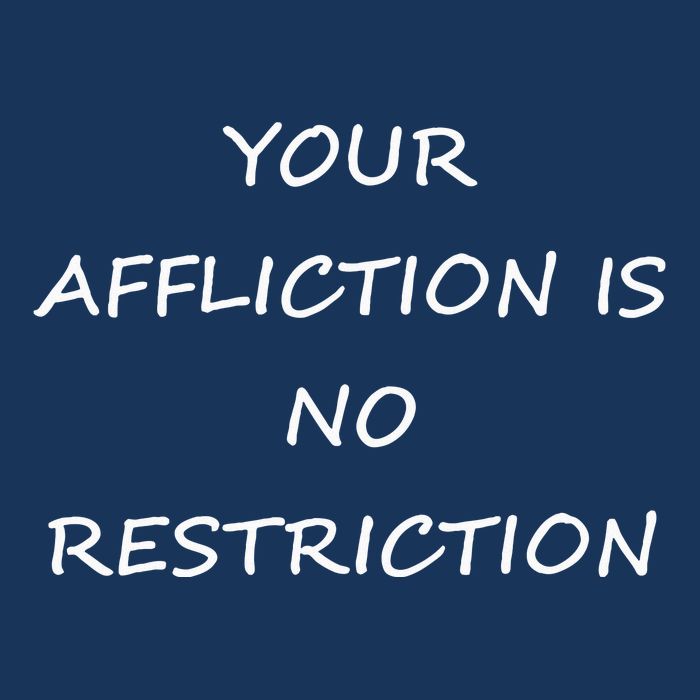 Your Affliction Is No Restrictionin Spirational 16 in Basic Backpack