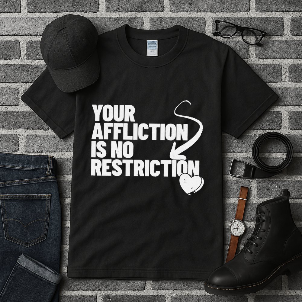 Your Affliction Is No Restriction Inspirational Motivation Tall T-Shirt