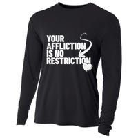 Your Affliction Is No Restriction Inspirational Motivation Cooling Performance Long Sleeve Crew