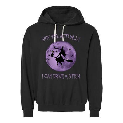 Yes Actually I Can Drive A Stick Halloween 2022 Garment-Dyed Fleece Hoodie