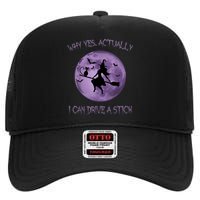 Yes Actually I Can Drive A Stick Halloween 2022 High Crown Mesh Back Trucker Hat