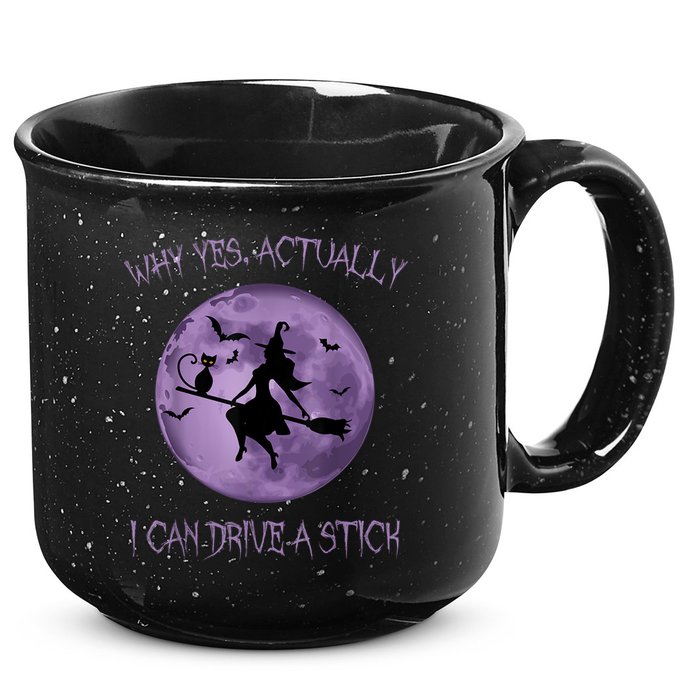 Yes Actually I Can Drive A Stick Halloween 2022 15oz Campfire Ceramic Mug
