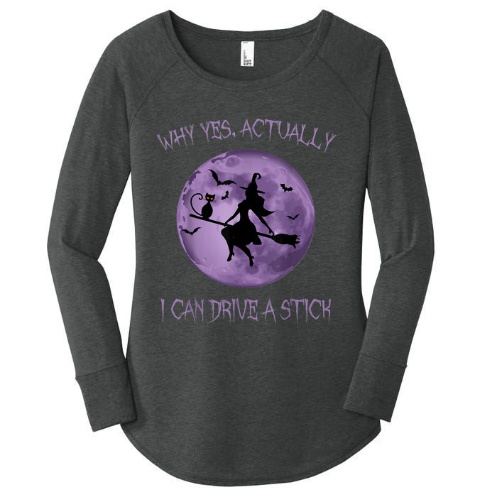 Yes Actually I Can Drive A Stick Halloween 2022 Women's Perfect Tri Tunic Long Sleeve Shirt