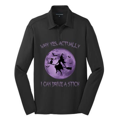 Yes Actually I Can Drive A Stick Halloween 2022 Silk Touch Performance Long Sleeve Polo