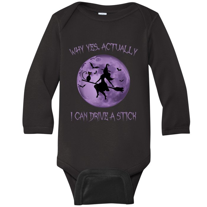 Yes Actually I Can Drive A Stick Halloween 2022 Baby Long Sleeve Bodysuit