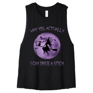 Yes Actually I Can Drive A Stick Halloween 2022 Women's Racerback Cropped Tank