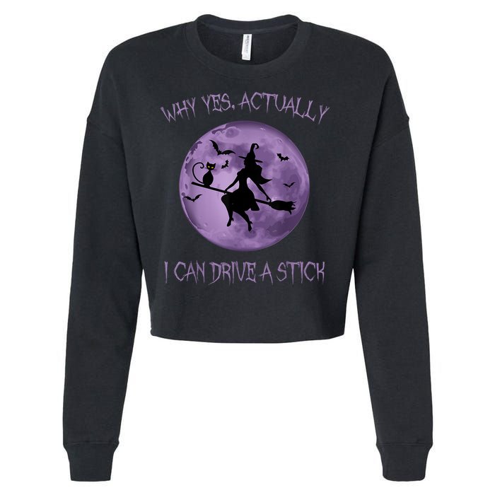 Yes Actually I Can Drive A Stick Halloween 2022 Cropped Pullover Crew