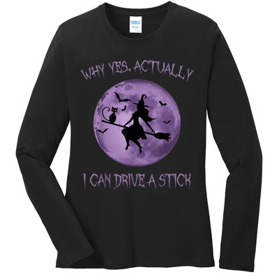 Yes Actually I Can Drive A Stick Halloween 2022 Ladies Long Sleeve Shirt