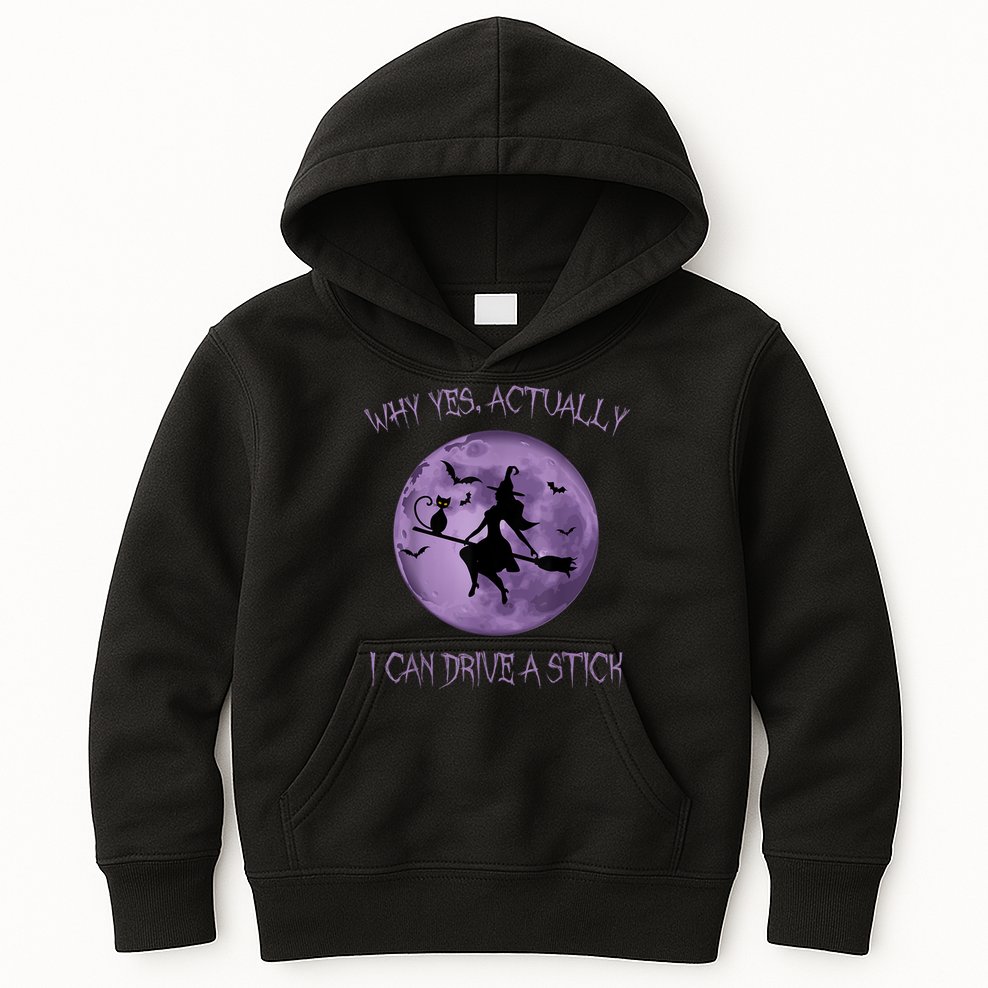 Yes Actually I Can Drive A Stick Halloween 2022 Kids Hoodie