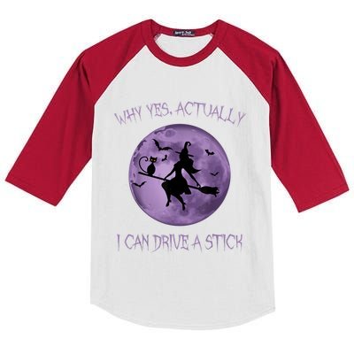 Yes Actually I Can Drive A Stick Halloween 2022 Kids Colorblock Raglan Jersey