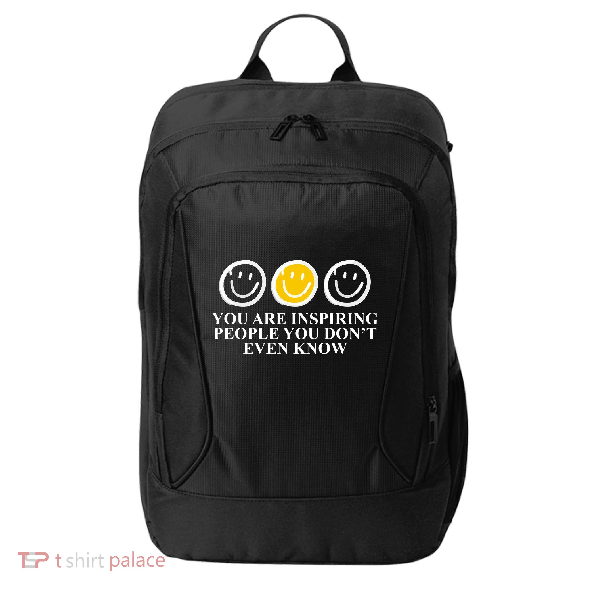You Are Inspiring People You Don't Even Know Smile Face City Backpack