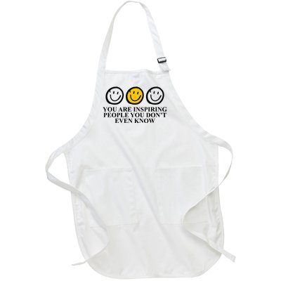 You Are Inspiring People You Don't Even Know Smile Face Full-Length Apron With Pockets