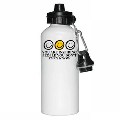 You Are Inspiring People You Don't Even Know Smile Face Aluminum Water Bottle