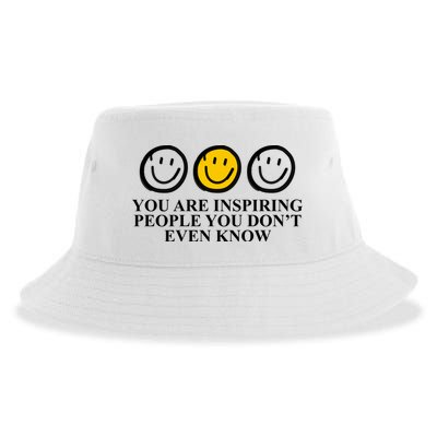 You Are Inspiring People You Don't Even Know Smile Face Sustainable Bucket Hat