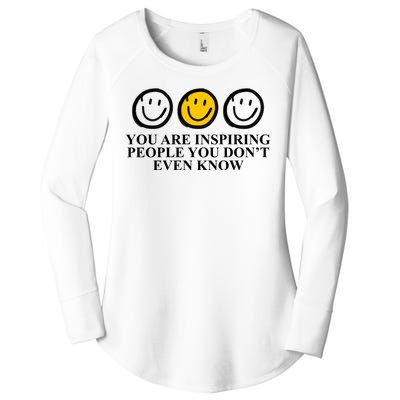 You Are Inspiring People You Don't Even Know Smile Face Women's Perfect Tri Tunic Long Sleeve Shirt