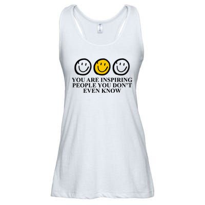 You Are Inspiring People You Don't Even Know Smile Face Ladies Essential Flowy Tank