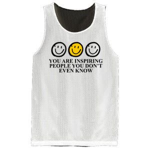 You Are Inspiring People You Don't Even Know Smile Face Mesh Reversible Basketball Jersey Tank