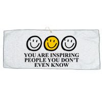 You Are Inspiring People You Don't Even Know Smile Face Large Microfiber Waffle Golf Towel