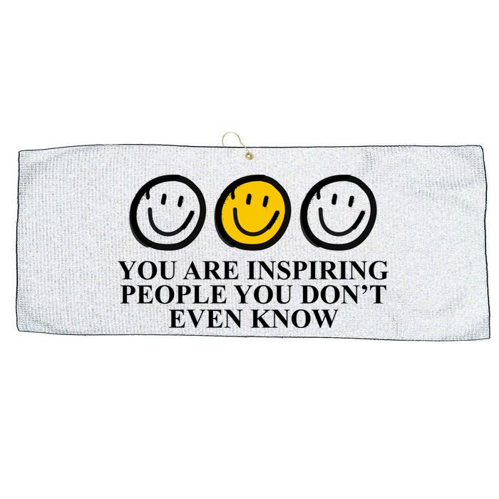 You Are Inspiring People You Don't Even Know Smile Face Large Microfiber Waffle Golf Towel