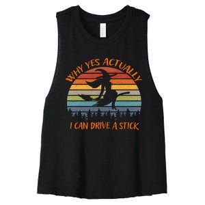 Yes Actually I Can Drive A Stick Halloween 2024 Women's Racerback Cropped Tank