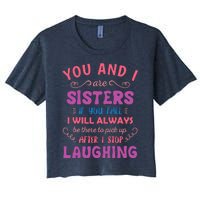 You And I Are Sisters If You Fall Funny Sister Sibling Women's Crop Top Tee