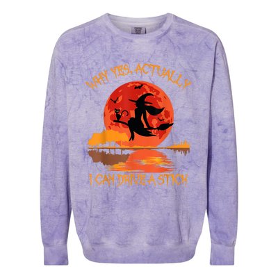 Yes Actually I Can Drive A Stick Halloween 2022 Colorblast Crewneck Sweatshirt