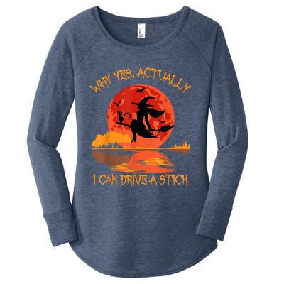 Yes Actually I Can Drive A Stick Halloween 2022 Women's Perfect Tri Tunic Long Sleeve Shirt