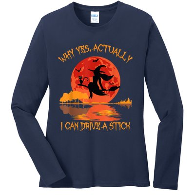 Yes Actually I Can Drive A Stick Halloween 2022 Ladies Long Sleeve Shirt