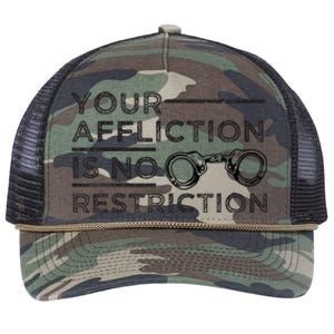 Your Affliction Is No Restriction Inspirational Motivational Retro Rope Trucker Hat Cap