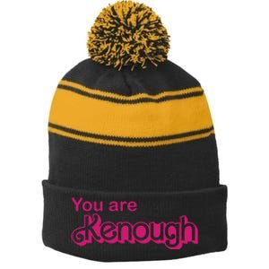 You Are Kenough Enough Movie Meme Stripe Pom Pom Beanie