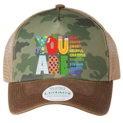 You Are Kind Unique Loved School Teacher Life Legacy Tie Dye Trucker Hat