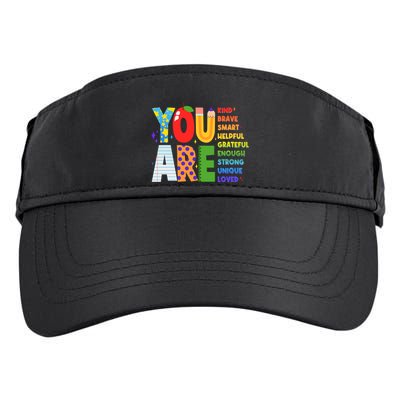 You Are Kind Unique Loved School Teacher Life Adult Drive Performance Visor