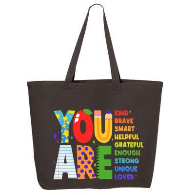 You Are Kind Unique Loved School Teacher Life 25L Jumbo Tote
