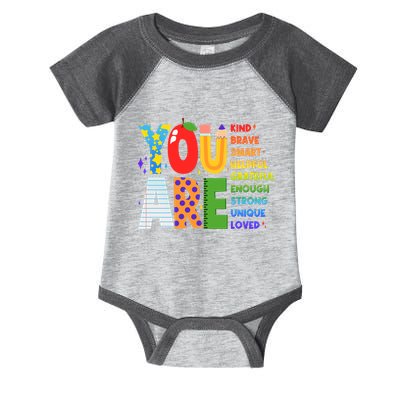 You Are Kind Unique Loved School Teacher Life Infant Baby Jersey Bodysuit