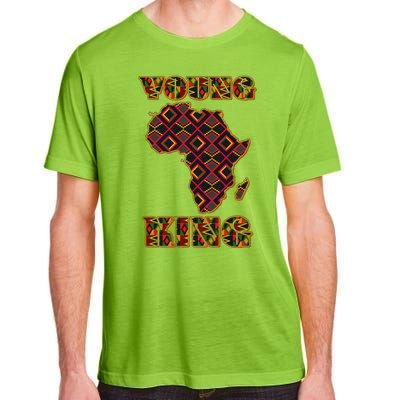 Young African King African Cloth Pattern Celebrating Black History Adult ChromaSoft Performance T-Shirt