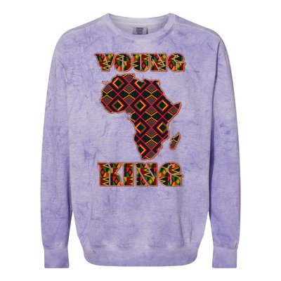 Young African King African Cloth Pattern Celebrating Black History Colorblast Crewneck Sweatshirt