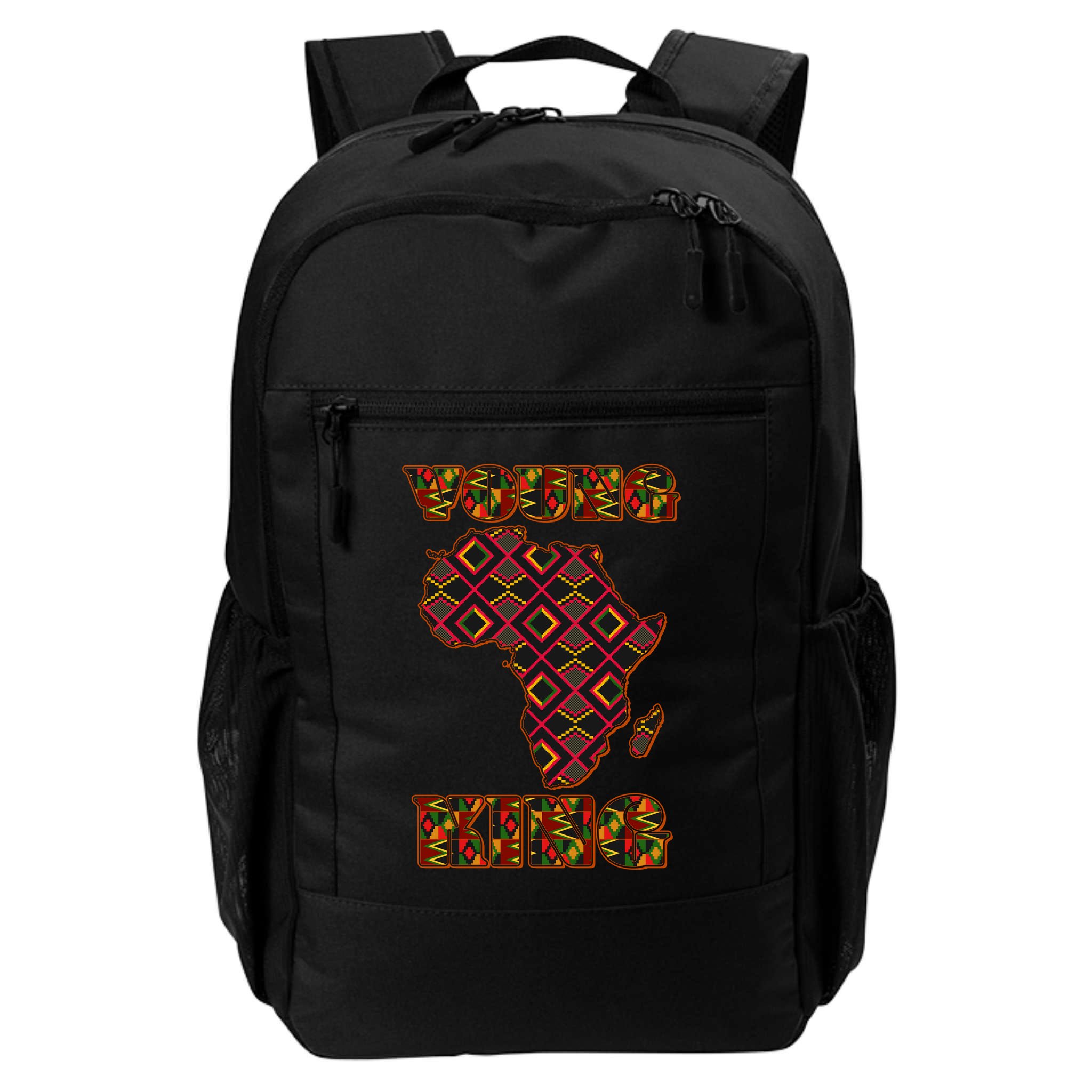 Young African King African Cloth Pattern Celebrating Black History Backpack