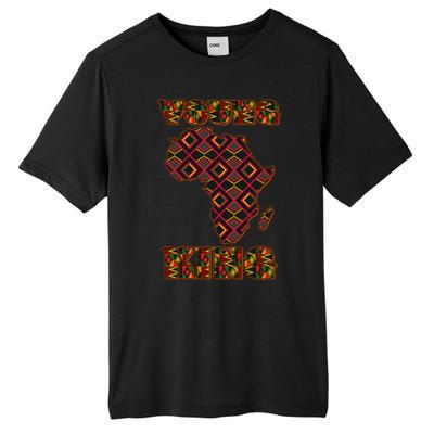 Young African King African Cloth Pattern Celebrating Black History Tall Fusion ChromaSoft Performance T-Shirt