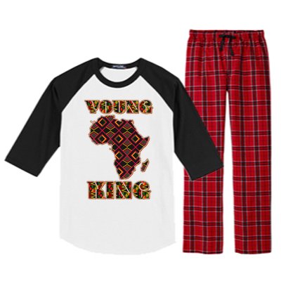 Young African King African Cloth Pattern Celebrating Black History Raglan Sleeve Pajama Set