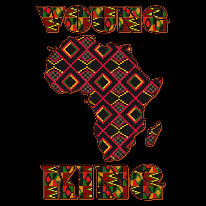 Young African King African Cloth Pattern Celebrating Black History Flatbill Hat