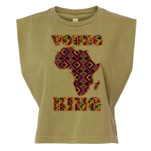 Young African King African Cloth Pattern Celebrating Black History Garment-Dyed Women's Muscle Tee