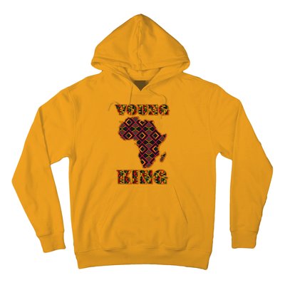 Young African King African Cloth Pattern Celebrating Black History Hoodie