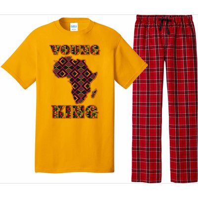 Young African King African Cloth Pattern Celebrating Black History Pajama Set