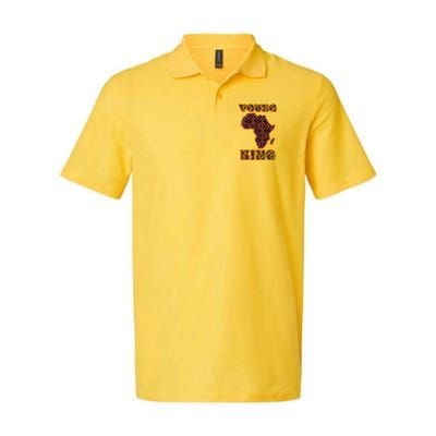Young African King African Cloth Pattern Celebrating Black History Polo