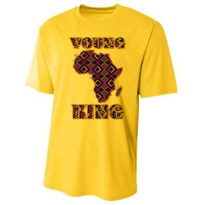 Young African King African Cloth Pattern Celebrating Black History Performance Sprint T-Shirt