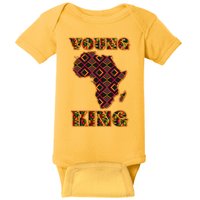 Young African King African Cloth Pattern Celebrating Black History Baby Bodysuit